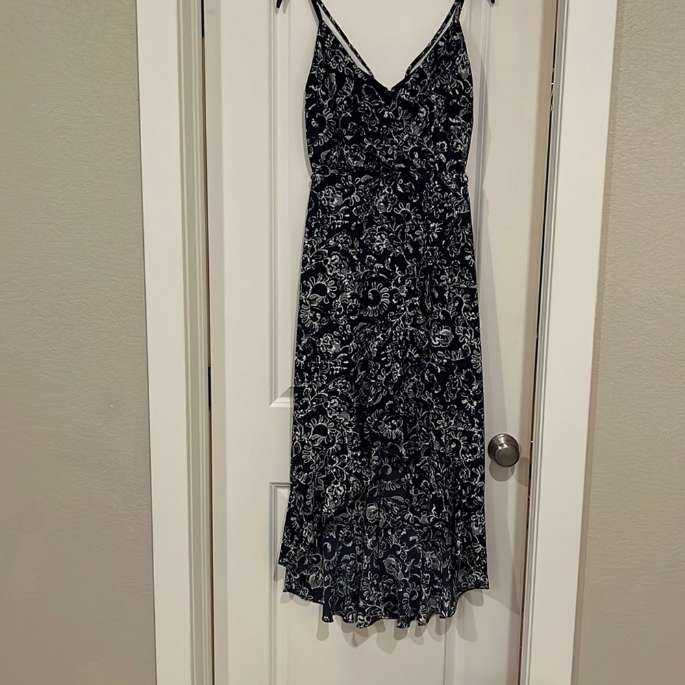 CATO blue and white high low dress